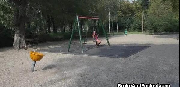  Blown by broke busty Russian in park